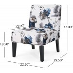 Christopher Knight Home 305498 Kendal Traditional Fabric Accent Chair Print Matte Black