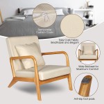 ELUCHANG Mid-Century Modern Accent Chair Set of 2,Fabric Reading Armchair,Easy Assembly,Lounge Chair for Living Room Bedroom Apartment