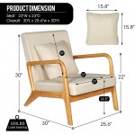 ELUCHANG Mid-Century Modern Accent Chair Set of 2,Fabric Reading Armchair,Easy Assembly,Lounge Chair for Living Room Bedroom Apartment