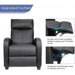 Homall Recliner Chair Padded Seat Pu Leather for Living Room Single Sofa Recliner Modern Recliner Seat Club Chair Home Theater Seating Black