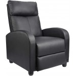 Homall Recliner Chair Padded Seat Pu Leather for Living Room Single Sofa Recliner Modern Recliner Seat Club Chair Home Theater Seating Black