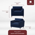 Lifestyle Solutions Lexington Armchair 39.8" W x 31.1" D x 33.5" H Navy Blue