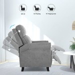 Recliner Chair Living Room Chair Fabric Push Back Single Reclining Sofa Home Theater Seating Indoor Lounge Furniture for Bedroom and Other Home Spaces Grey