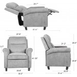 Recliner Chair Living Room Chair Fabric Push Back Single Reclining Sofa Home Theater Seating Indoor Lounge Furniture for Bedroom and Other Home Spaces Grey