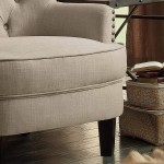 Rosevera Home Upholstered Gustavo Collection Fabric Nailhead Contemporary Accent Chairs Standard Size Velvet Beige