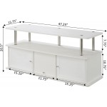 Convenience Concepts Designs2Go TV Stand with 3 Storage Cabinets and Shelf White