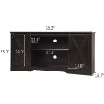 Farmhouse TV Stand for 65+ inch TV with Sliding Barn Door Entertainment Center with Storage for Living Room Modern Console Storage Cabinet Adjustable Shelves Espresso
