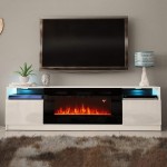MEBLE FURNITURE & RUGS York 02 Electric Fireplace Modern 79" TV Stand