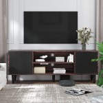 Modern TV Stand for 65 Inch TV Mid Century Modern TV Stand Up to 75 Inch TV Console for 75 Inch TV for Living Room Black Espresso