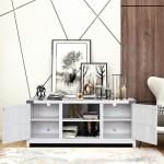 Rainbow Sophia TV Stand for TVs Up to 65 Inch Modern Farmhouse Wood Storage Cabinet with Adjustable Shelves Sargent Oak