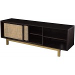 SEI Furniture Carondale Media Stand Standard Brown Gold Natural