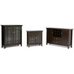SIMPLIHOME Bedford SOLID WOOD Universal TV Media Stand 53.9" Wide  Farmhouse Rustic Living Room Entertainment Center Storage Cabinet for Flat Screen TVs up to 60 inches in Dark Tobacco Brown