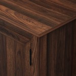 Walker Edison Ashbury Coastal Style Grooved Door TV Stand for TVs up to 80 Inches 70 Inch Dark Walnut