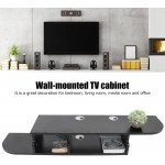 Wall Mounted TV Cabinet Modern Floating Media Console Table TV Stand TV Storage Console Hanging TV Cabinet for Home Office Living Room Furniture Black