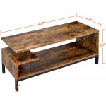Yaheetech Industrial TV Stand for TVs up to 55 inch Media Console Table with Storage Shelves for Living Room Home Entertainment Center for Small Space 42 x 16 x 16 inches Rustic Brown