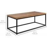Best Choice Products 44in Modern Industrial Style Rectangular Wood Grain Top Coffee Table Accent Furniture for Living Room w Metal Frame 1.25in Thick Tabletop