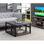 Convenience Concepts Monterey Square Coffee Table Weathered Gray Black