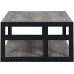 Convenience Concepts Monterey Square Coffee Table Weathered Gray Black