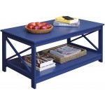 Convenience Concepts Oxford Coffee Table with Shelf Cobalt Blue