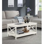 Convenience Concepts Oxford Coffee Table with Shelf Ivory