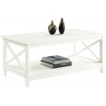 Convenience Concepts Oxford Coffee Table with Shelf Ivory