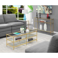 Convenience Concepts Royal Crest 3 Tier Coffee Table Clear Glass Gold