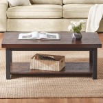 DYH Coffee Tables for Living Room Rustic Wood and Metal Cocktail Table with Shelf 47 Inch Vintage Espresso
