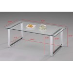 Kings Brand Modern Design Chrome Finish with Glass Top Cocktail Coffee Table