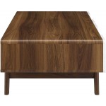 Modway Origin 47" Mid-Century Modern Wood Coffee Table In Walnut White