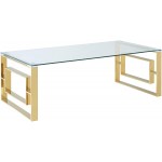 Nspire Contemporary Stainless Steel & Glass Coffee Table in Gold