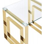Nspire Contemporary Stainless Steel & Glass Coffee Table in Gold
