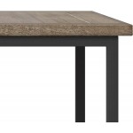 SIMPLIHOME Skyler SOLID MANGO WOOD and Metal 34 inch Wide Square Modern Industrial Coffee Table in Beach Brown for the Living Room and Family Room