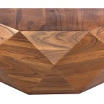 The Urban Port Diamond Shape Acacia Wood Coffee Table with Smooth Top Dark Brown