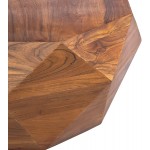 The Urban Port Diamond Shape Acacia Wood Coffee Table with Smooth Top Dark Brown