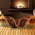 Wooden Rustic Coffee Table Natural Walnut Coated Coffee Table Custom Designed Coffee Table Wood Living Room Furniture Disassembled Modular Furniture Cloud Model