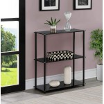 Convenience Concepts Designs2Go Classic Glass 3-Shelf Bookcase Black