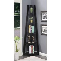 Convenience Concepts Newport 5 Tier Corner Bookcase Black