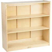 ECR4Kids Birch Bookcase with Adjustable Shelves GREENGUARD Gold Certified Wooden Book Display for Kids 3 Shelves Natural Book Shelf Organizer for Homeschool and Classrooms 36in H