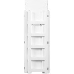 Regency Flip Flop 34 in Square Folding Bookcase with Folding Fabric Bins- White Blue