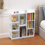 Rerii Bookshelf Small Bookcase Kids Book Toy Open Shelf with 8 Cube Storage Organizer Shelves for Bedroom Living Room Office White
