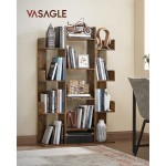 VASAGLE Bookshelf Tree-Shaped Bookcase with 13 Storage Shelves Rounded Corners 33.9 L x 9.8 W x 55.1 H Rustic Brown ULBC67BXV1