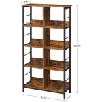 VASAGLE Industrial Bookshelf 4-Tier Bookcase with 8 Cubes Display Storage Rack Book Shelf for Office Living Room Bedroom 31.5 x 13 x 58.7 Inches Rustic Brown and Black ULLS105B01
