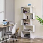 VASAGLE Wooden Bookcase 5-Tier Display Shelf and Room Divider Freestanding Decorative Storage Shelving Bookshelf White ULBC62WT