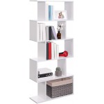 VASAGLE Wooden Bookcase 5-Tier Display Shelf and Room Divider Freestanding Decorative Storage Shelving Bookshelf White ULBC62WT