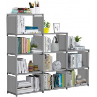 VOJUEAR Cube Storage DIY 9-Cubes Closet Storage Bookcase Organizer Shelving Bookshelf Clothes Storage for Home,Office,Bedroom,Home Furniture Storage Dark Grey