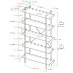 Walker Edison 5 Shelf Industrial Wood Metal Bookcase Tall Bookshelf Storage Home Office 68 Inch Driftwood