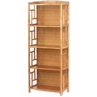 WJXBoos Bookcase,Solid Wood Bamboo Bookshelf Chinese Antique Bookshelves Simple Combination bookrack-I 70x30x130cm28x12x51