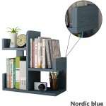 Wooden Desktop Shelf Small Bookshelf Mini Bookshelf Assembly countertop Bookcase Accessories Display Stand Office Supplies Desk Storage Box Nordic Blue
