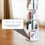 YGYQZ 4 Tier Rotating Display Bookshelf 360 View Unique Revolving Storage Rack for Spinning Small Bookcase Great for Bedroom Living Room 4 Tier White