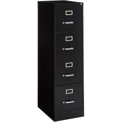 Lorell 4-Drawer Vertical File 15 by 22 by 52 Black